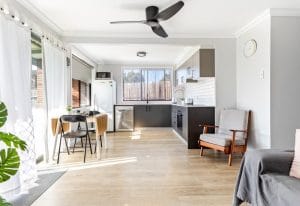 Modern kitchen interior in a custom-built granny flat by expert granny flat builders Wollongong